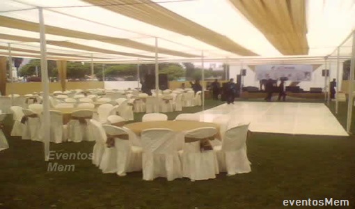 toldos sillas mesas para cena empresa negocio