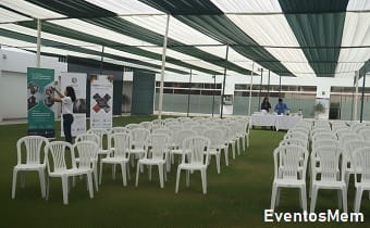 alquier de sillas y toldo cerrado para eventos